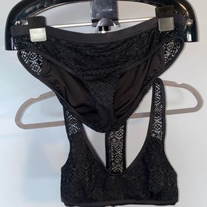 Lace Bathing suit in Black